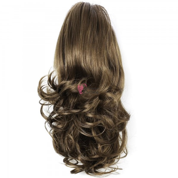 Extensie de par coada in valuri cu cleste 40 cm Saten Nisipiu Cod JL 6911-18B#